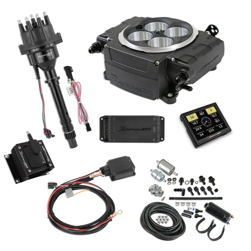 Holley Sniper-2 EFI Master Kit w/SBC Ignition Black 550-511-3PK-SBC