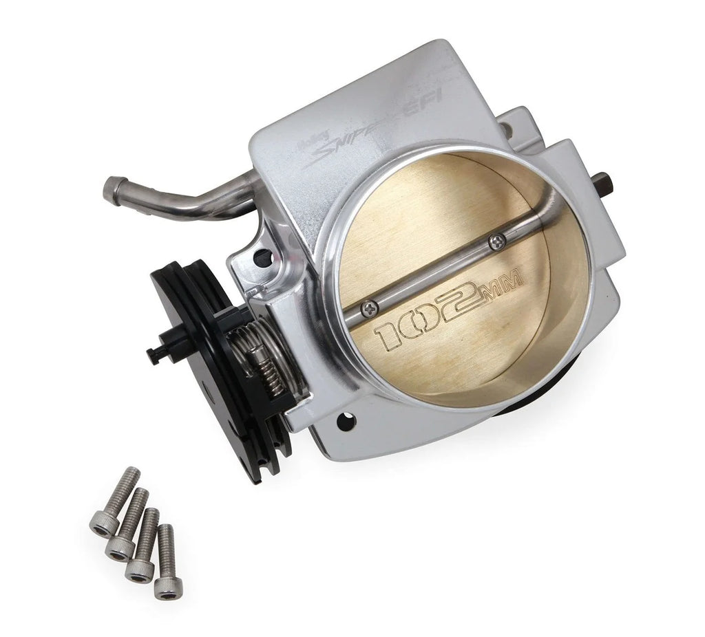 Holley Sniper EFI 102MM Throttle Body, Silver with IAC provision 860002-1 fits GM LS Engine - Main Product View