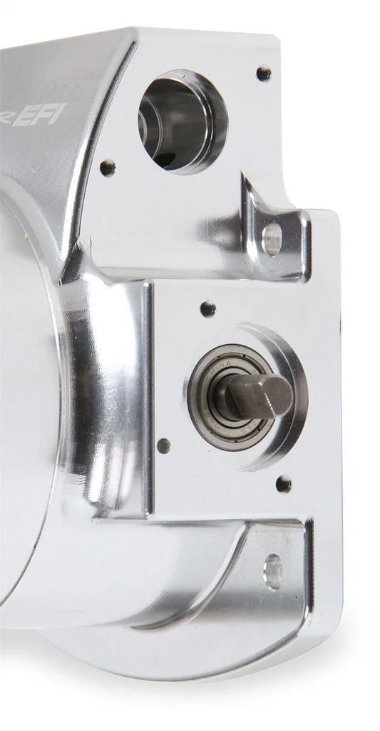 Holley Sniper EFI 102MM Throttle Body, Silver with IAC provision 860002-1 fits GM LS Engine - Side View