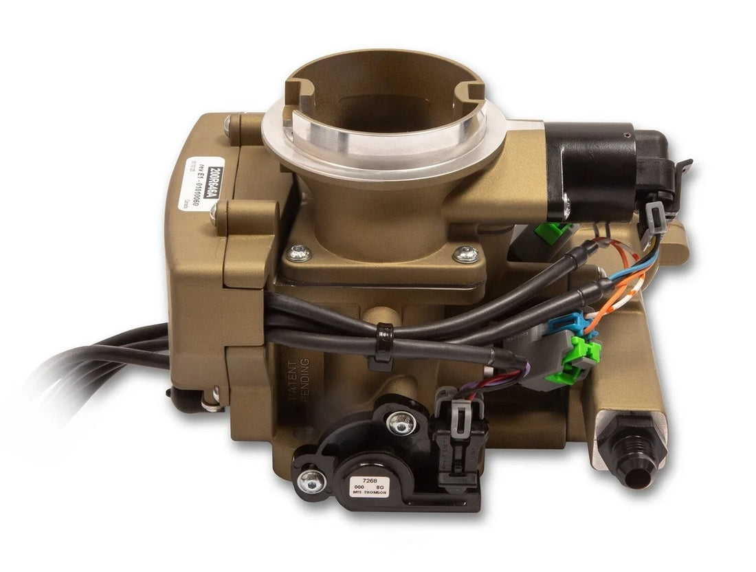 Holley Sniper EFI 2GC Small Bore - Classic Gold 550-866 fits 1955-1970 Buick / Chevrolet / Oldsmobile - Back View