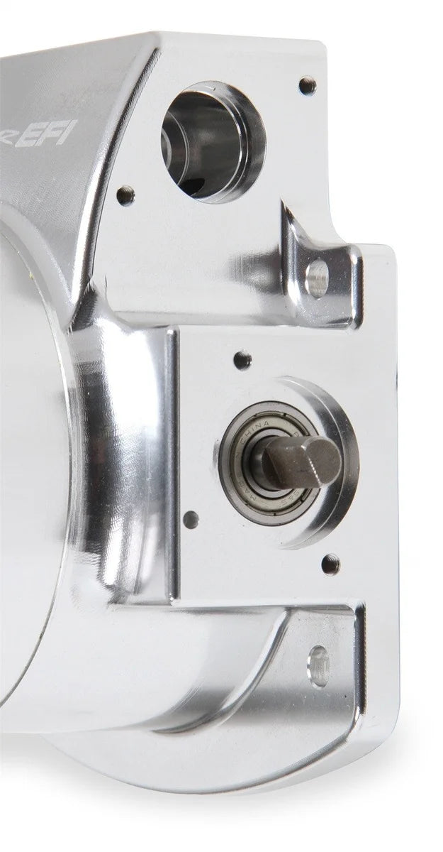 Holley Sniper EFI 90MM Throttle Body, Silver with GM IAC Provision 860007-1 fits GM LS Engine - Side View