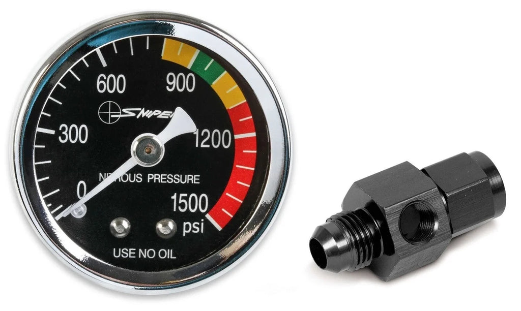 Holley Sniper EFI Black Faced Nitrous Gauge, Not Liquid Filled 15952NOS - Main Product View