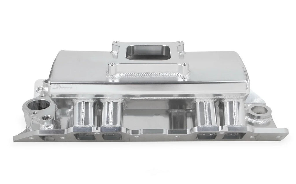 Holley Sniper EFI Fabricated Intake Manifold Single Plane 1 x 4150 Silver with Sniper Logo 835011 fits BBC - Additional Vi...