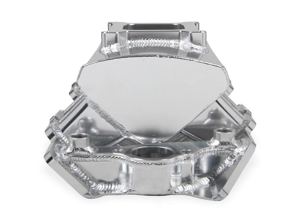 Holley Sniper EFI Fabricated Intake Manifold Single Plane 1 x 4150 Silver with Sniper Logo 835011 fits BBC - Additional Vi...