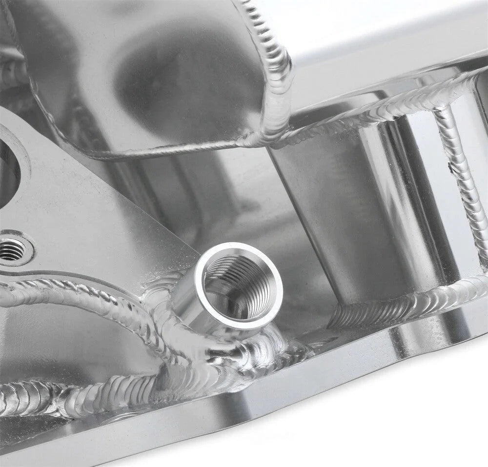 Holley Sniper EFI Fabricated Intake Manifold Single Plane 1 x 4500 Silver with Sniper Logo 835161 fits BBC - Additional Vi...