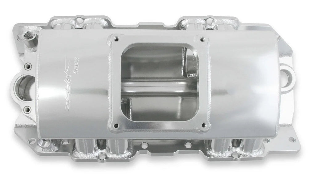 Holley Sniper EFI Fabricated Intake Manifold Single Plane 1 x 4500 Silver with Sniper Logo 835161 fits BBC - Additional Vi...