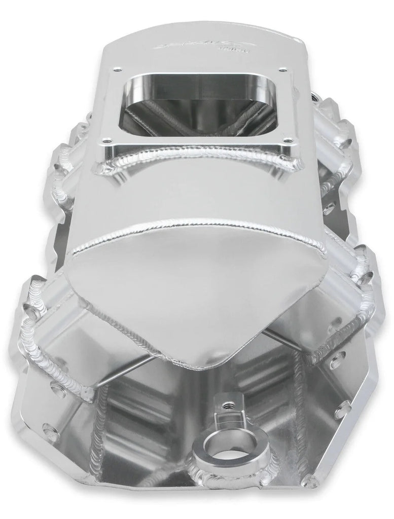 Holley Sniper EFI Fabricated Intake Manifold Single Plane 1 x 4500 Silver with Sniper Logo 835161 fits BBC - Additional Vi...