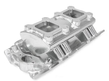 Load image into Gallery viewer, Holley Sniper EFI Fabricated Intake Manifold Single Plane 2 x 4150 Silver with Sniper Logo 835061 fits BBC - Main Product ...