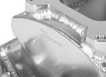 Load image into Gallery viewer, Holley Sniper EFI Fabricated Intake Manifold Single Plane 2 x 4150 Silver with Sniper Logo 835061 fits BBC - Back View