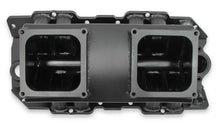 Load image into Gallery viewer, Holley Sniper EFI Fabricated Intake Manifold Single Plane 2 x 4500 Black with Sniper Logo 835172 fits BBC - Side View