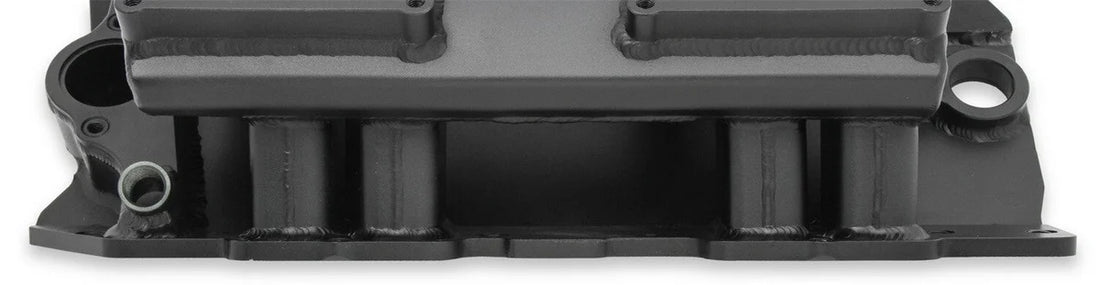 Holley Sniper EFI Fabricated Intake Manifold Single Plane 2 x 4500 Black with Sniper Logo 835172 fits BBC - Installation View