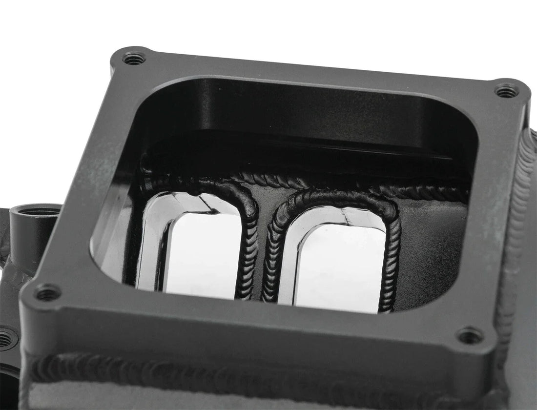 Holley Sniper EFI Fabricated Intake Manifold Single Plane 2 x 4500 Black with Sniper Logo 835172 fits BBC - Additional View 5