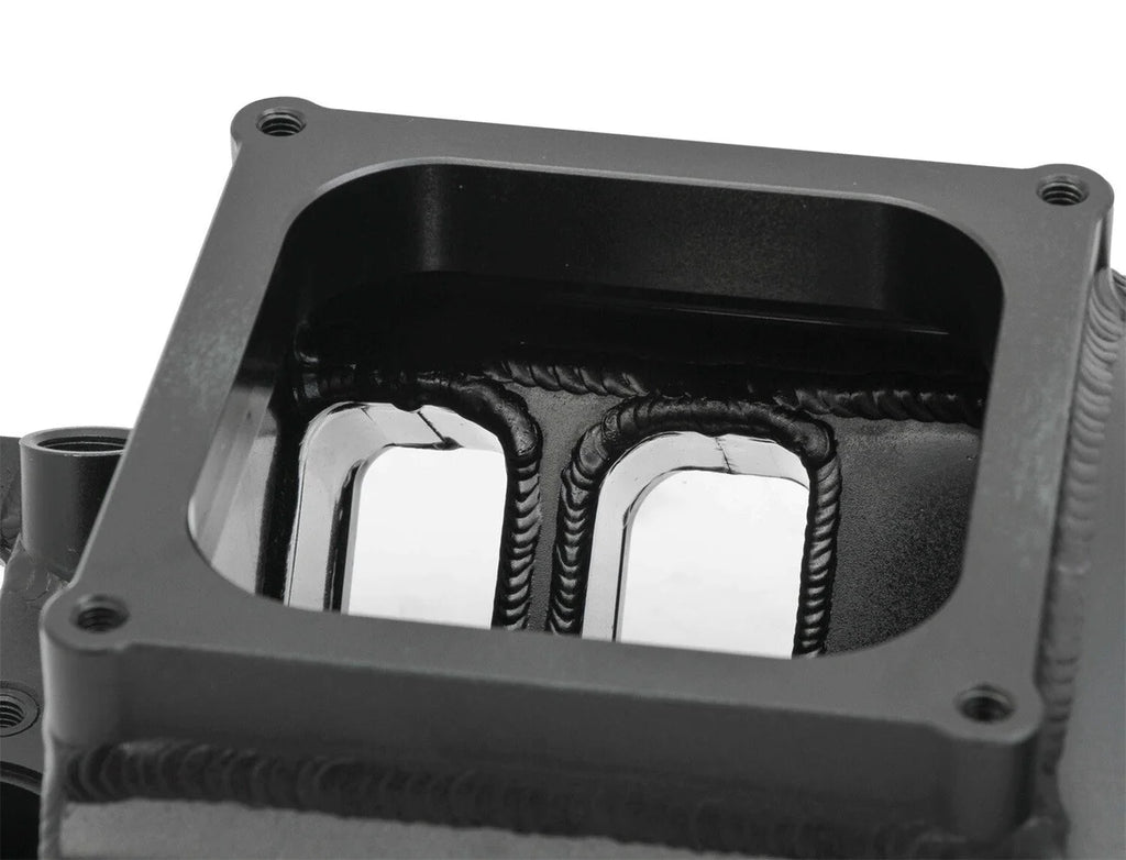 Holley Sniper EFI Fabricated Intake Manifold Single Plane 2 x 4500 Black with Sniper Logo 835172 fits BBC - Additional View 5
