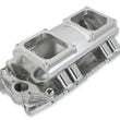 Load image into Gallery viewer, Holley Sniper EFI Fabricated Intake Manifold Single Plane 2 x 4500 Silver with Sniper Logo 835171 fits BBC - Side View