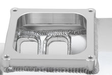 Load image into Gallery viewer, Holley Sniper EFI Fabricated Intake Manifold Single Plane 2 x 4500 Silver with Sniper Logo 835171 fits BBC - Back View