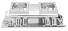 Load image into Gallery viewer, Holley Sniper EFI Fabricated Intake Manifold Single Plane 2 x 4500 Silver with Sniper Logo 835171 fits BBC - Additional Vi...