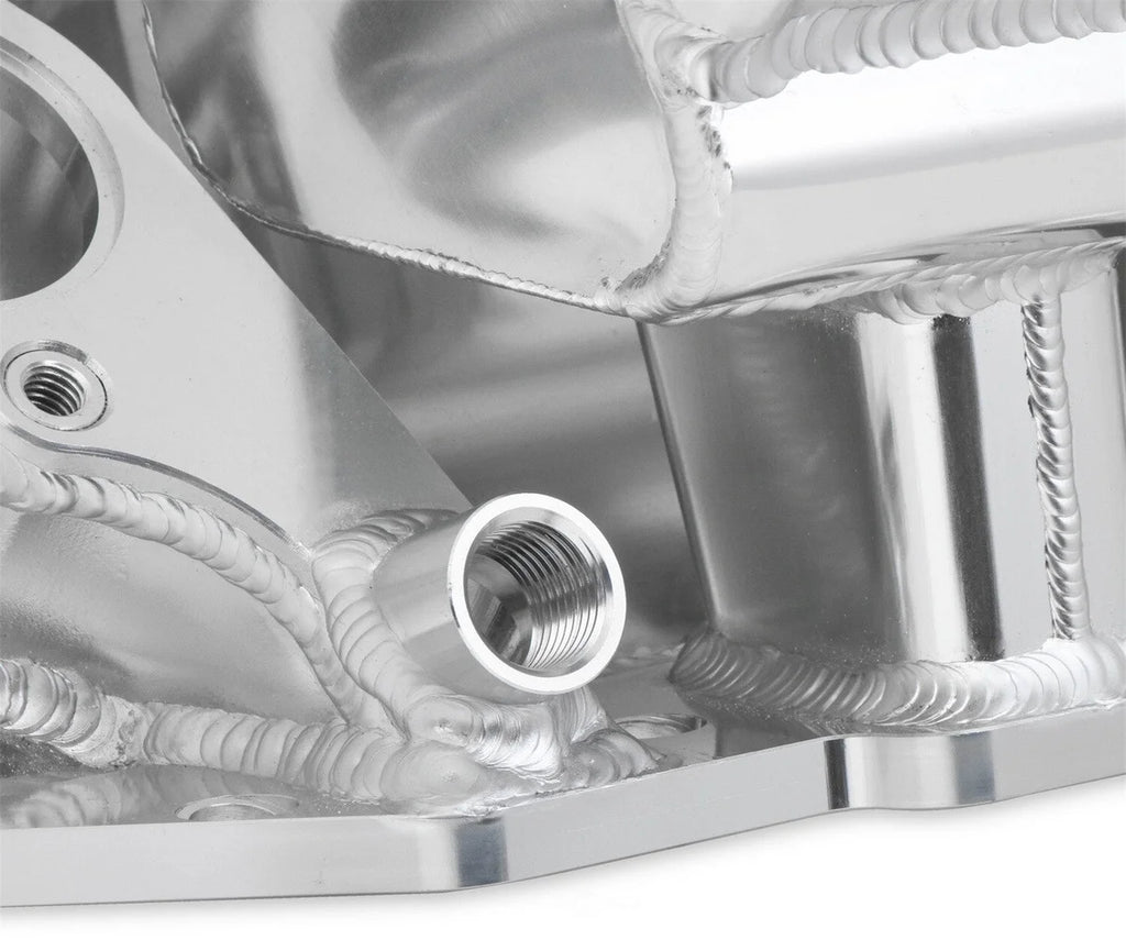 Holley Sniper EFI Fabricated Intake Manifold Single Plane 2 x 4500 Silver with Sniper Logo 835171 fits BBC - Additional Vi...
