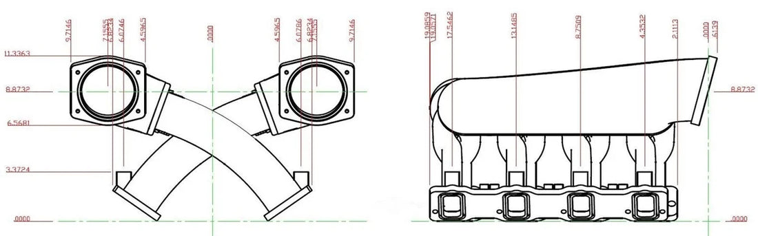 Holley Sniper EFI Sniper EFI Fabricated Intake Manifold Dual Plenum 102mm, Rail Kit - Side View