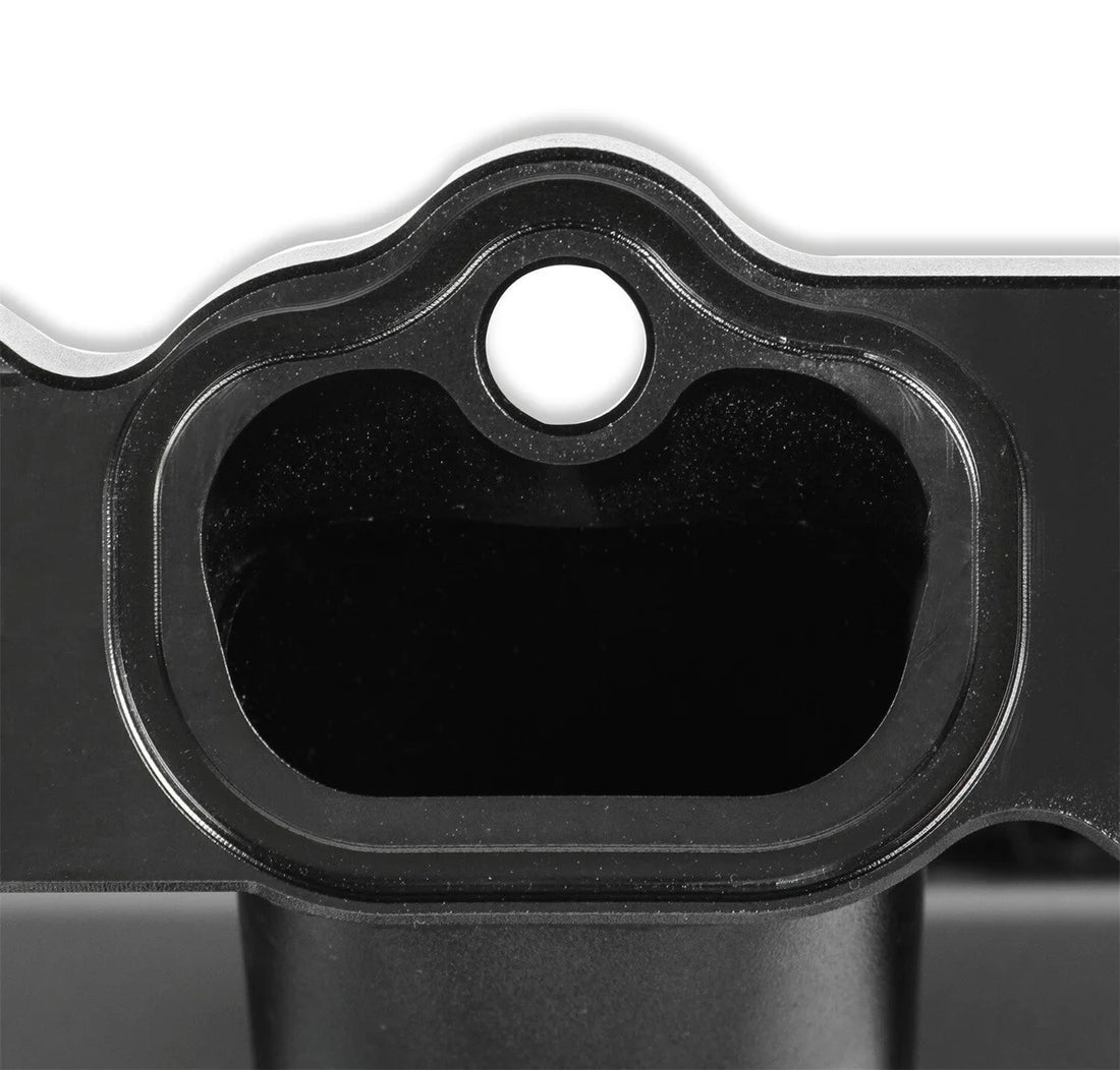 Holley Sniper EFI Sniper EFI Fabricated Race Intake Manifold - Black 833152 fits 2011-2014 Ford 5.0L Coyote - Side View