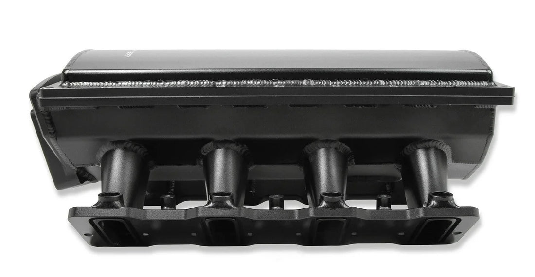 Holley Sniper EFI Sniper EFI Fabricated Race Series Intake Manifold - Black 832142 fits GM LS1 / LS2 / LS6 - Side View
