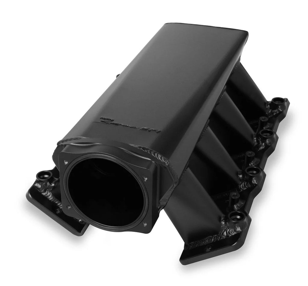 Holley Sniper EFI Sniper EFI Sheet Metal Fabricated Intake Manifold 820032-1 fits GM LS1 / LS2 / LS6 - Side View