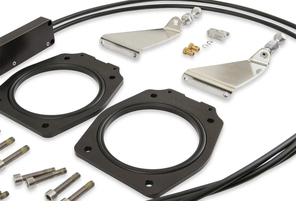 Holley Sniper EFI Sniper EFI Throttle Linkage Kit - Dual Plenum Intake 860028 fits GM LS Engines - Side View