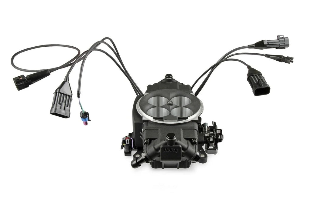 Holley Sniper EFI Stealth 4150 - Black 550-871 fits 1952-1996 AC / Allard / American Motors - Back View