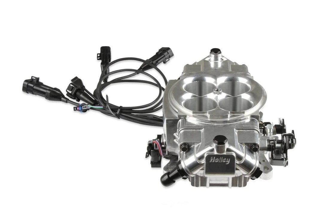 Holley Sniper EFI Stealth 4150 - Shiny 550-870 fits 1952-1996 AC / Allard / American Motors - Side View