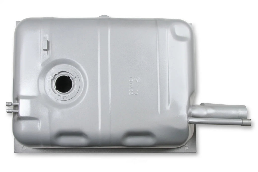 Holley Sniper EFI Stock Replacement Fuel Tank - JP1A 19-508 fits 1973-1976 Jeep CJ5 / CJ7 - Back View