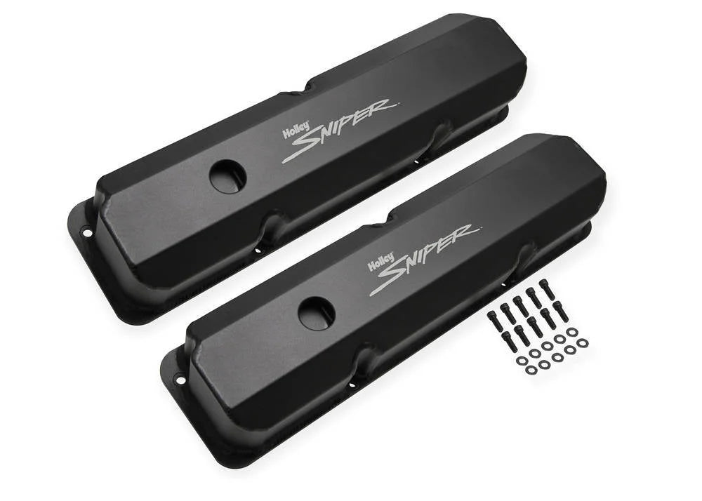 Holley Sniper Fabricated Valve Covers Tall 890001B fits Bbf Fe