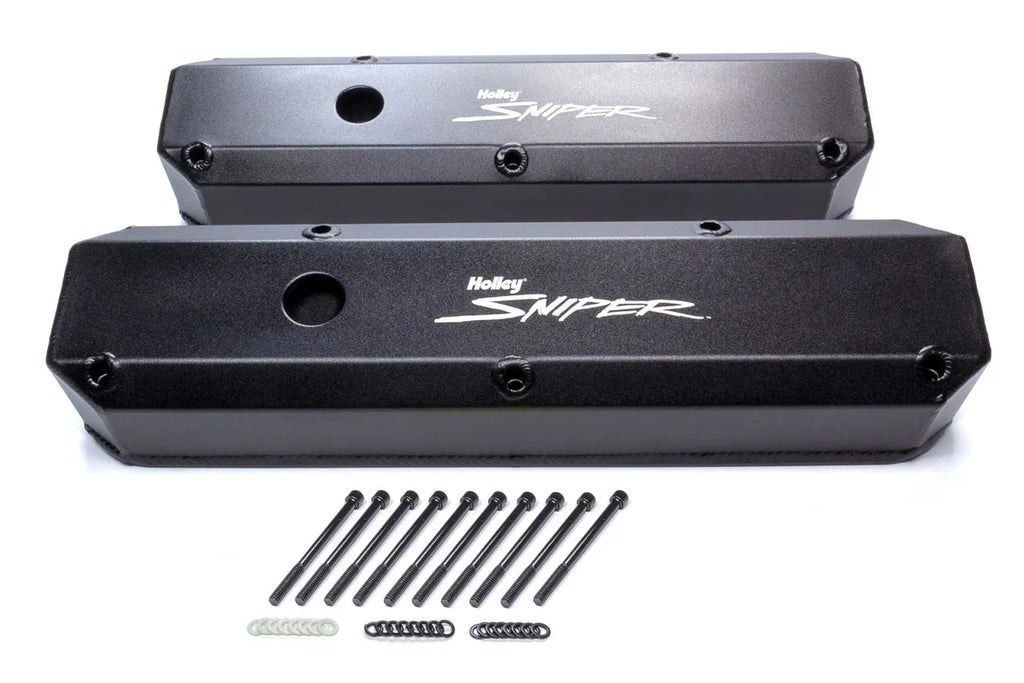 Holley Sniper Fabricated Valve Covers Tall 890003B fits 1964-1991 Sbm