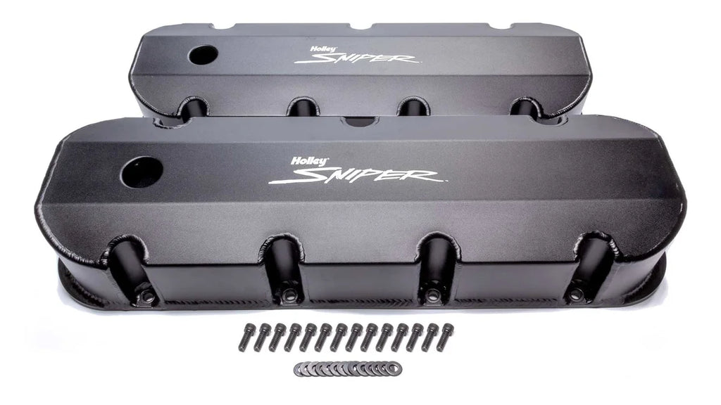 Holley Sniper Fabricated Valve Covers Tall 890004B fits BBC