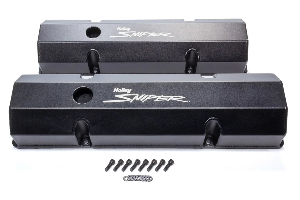 Holley Sniper Fabricated Valve Covers Tall 890010B fits SBC