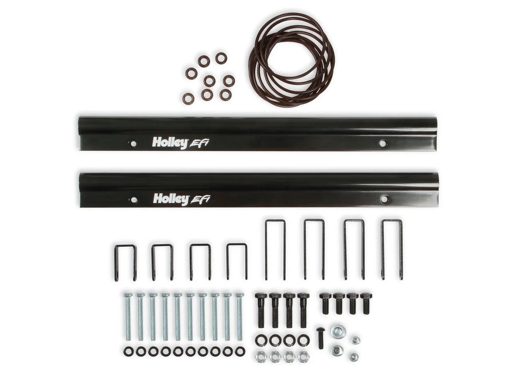 Holley Split-Design Race Intake Manifold- GM LS1/LS2/LS6 Cast Finish with Fuel Rails 300-294 - Side View