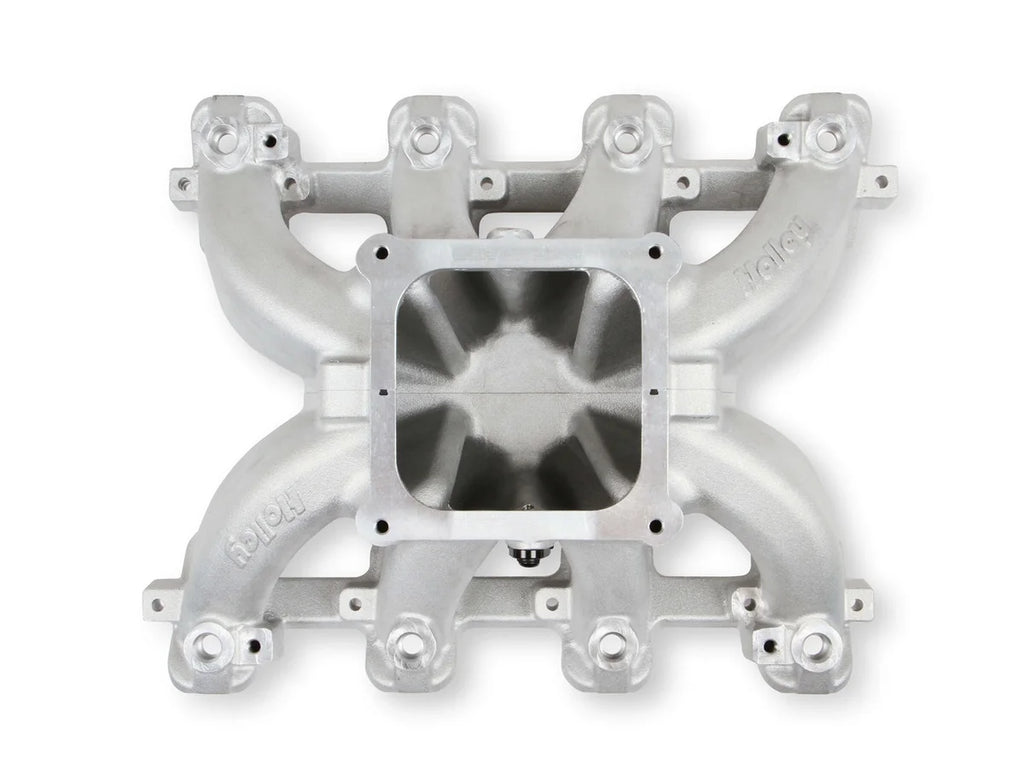 Holley Split-Design Race Intake Manifold- GM LS1/LS2/LS6 Cast Finish with Fuel Rails 300-294 - Installation View