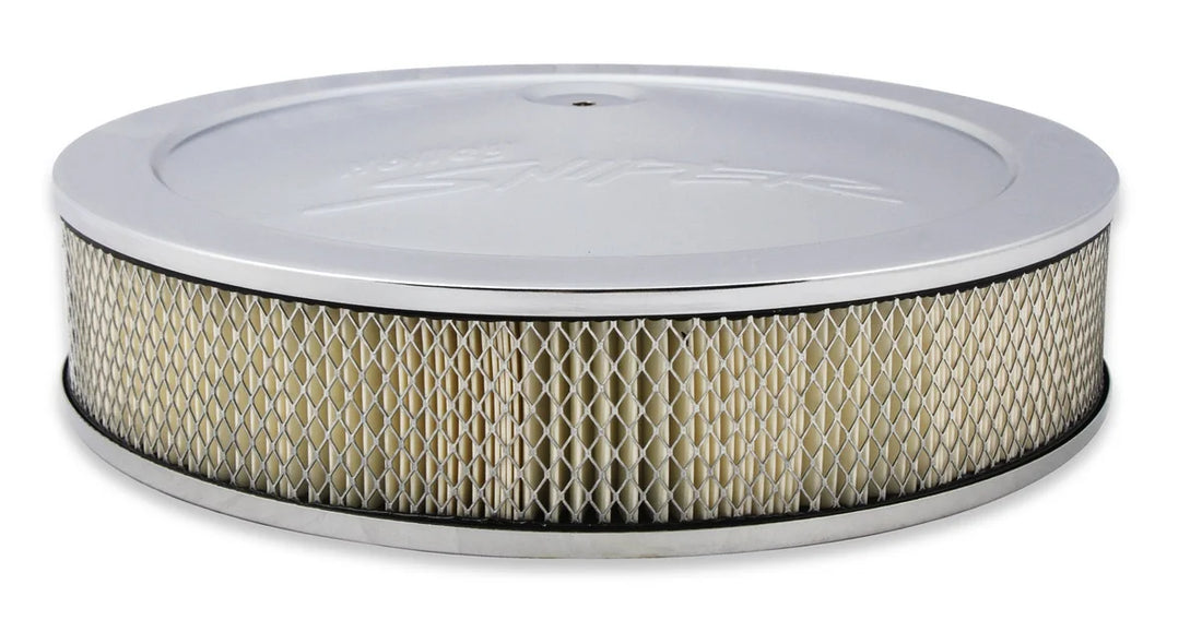 Holley Stamped Steel Air Cleaner Assembly with Paper Filter Element 120-540 - Side View