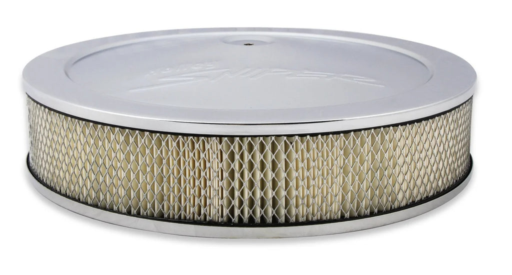 Holley Stamped Steel Air Cleaner Assembly with Paper Filter Element 120-540 - Side View