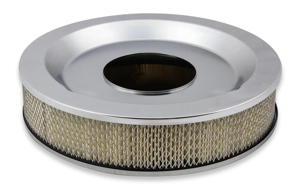 Holley Stamped Steel Air Cleaner Assembly with Paper Filter Element 120-540 - Back View