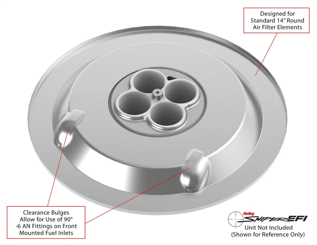 Holley Stamped Steel Air Cleaner Assembly with Paper Filter Element 120-540 - Additional View 6