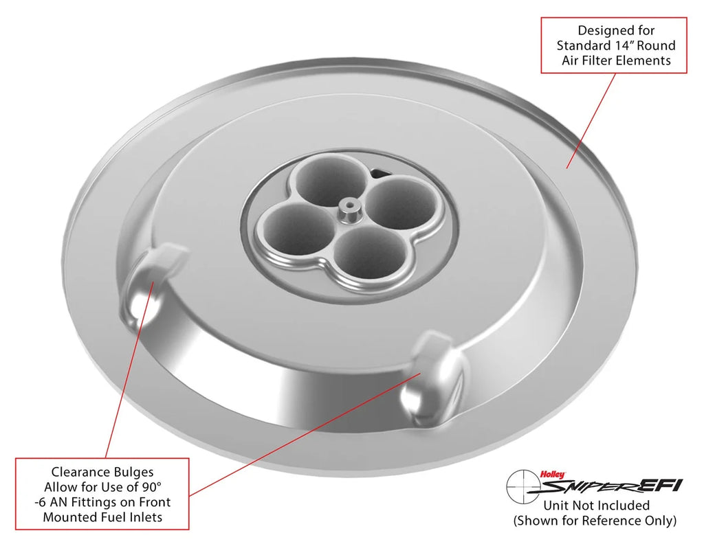 Holley Stamped Steel Air Cleaner Assembly with Paper Filter Element 120-540 - Additional View 6