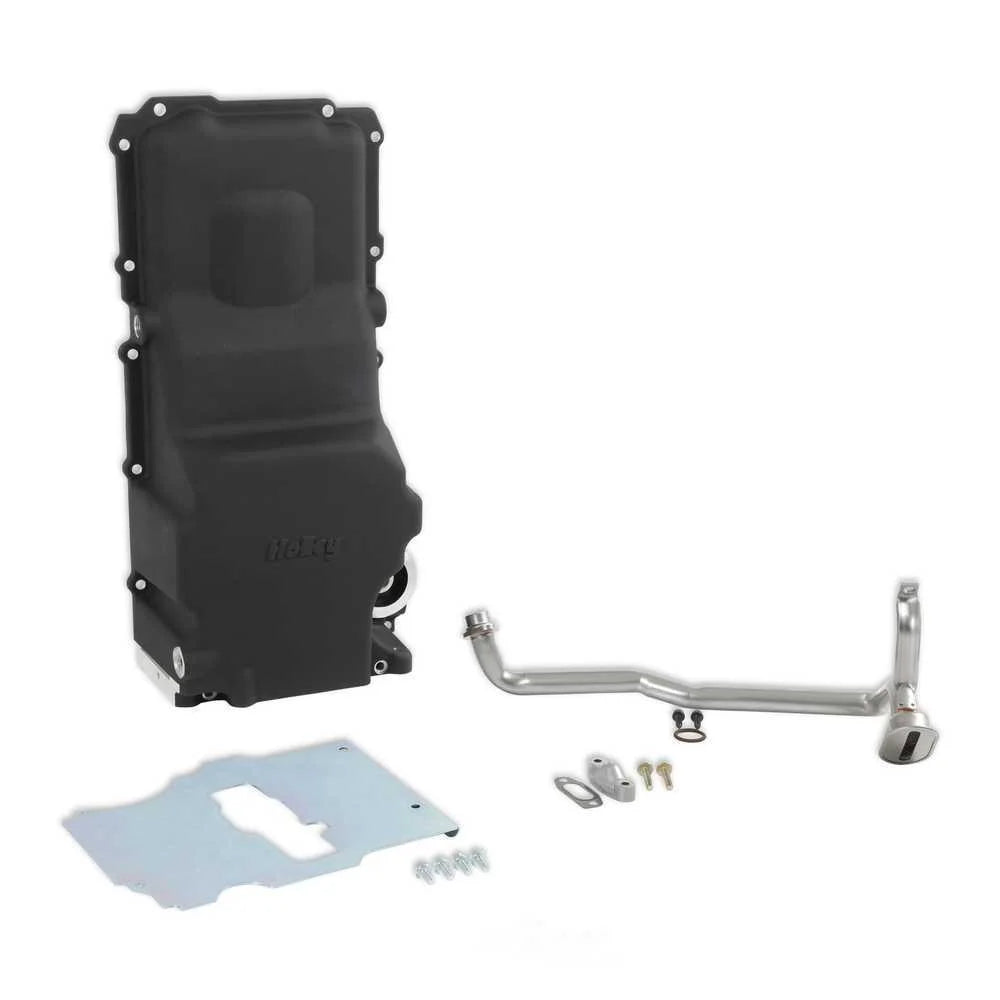 Holley Swap Oil Pan - Black - Most Front Clearance 302-3BK fits 1963-2006 Buick / Chevrolet / Ford - Main Product View