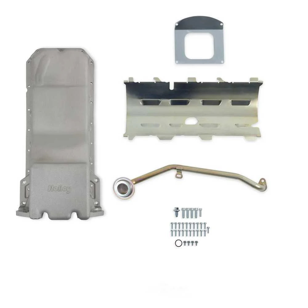 Holley Swap Oil Pan - Natural 302-63 fits 1972-2004 Chevrolet / Dodge / GMC - Main Product View