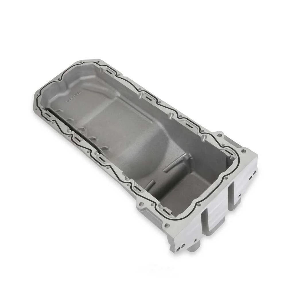 Holley Swap Oil Pan - Natural 302-63 fits 1972-2004 Chevrolet / Dodge / GMC - Installation View