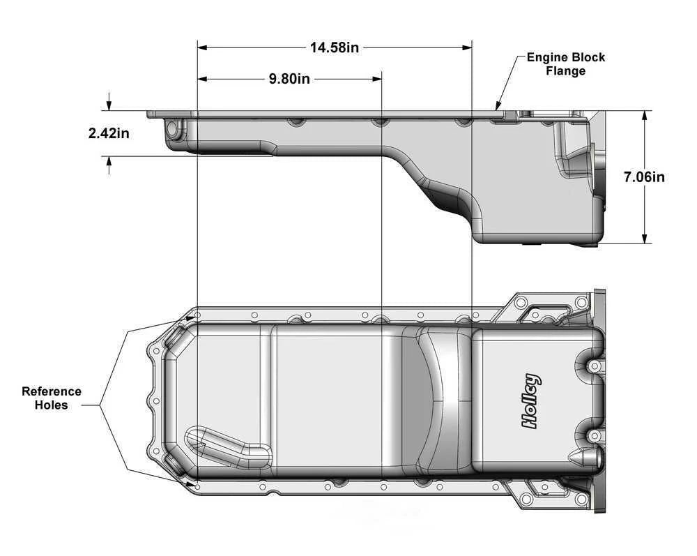 Holley Swap Oil Pan - Rear-Sump - Black - VVT 302-76BK fits 1972-2004 Chevrolet / Dodge / GMC - Additional View 10