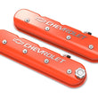 Load image into Gallery viewer, Holley Tall LS Valve Cover with Bowtie/Chevrolet Logo - Factory Orange Machined Finish 241-403 - Main Product View