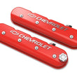 Load image into Gallery viewer, Holley Tall LS Valve Cover with Bowtie/Chevrolet Logo - Gloss Red Machined Finish 241-404 - Main Product View