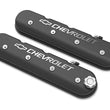 Load image into Gallery viewer, Holley Tall LS Valve Cover with Bowtie/Chevrolet Logo - Satin Black Machined Finish 241-402 - Main Product View