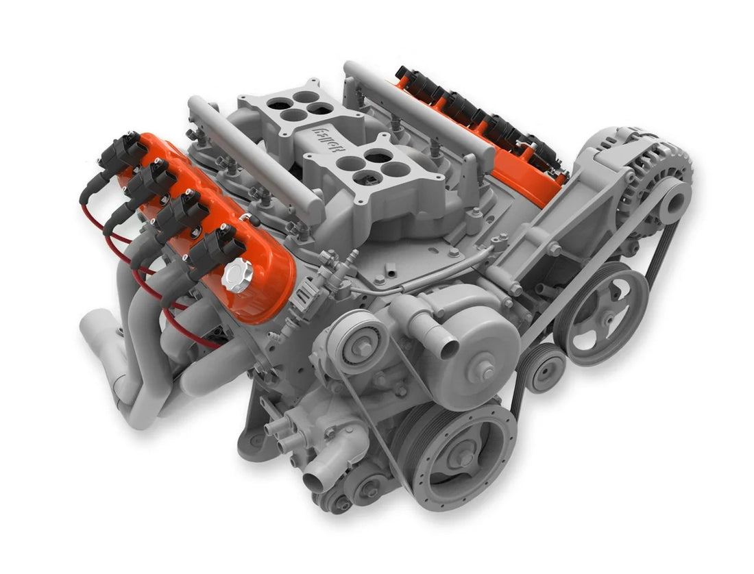 Holley Tall LS Valve Covers w/ Coil Mounting Posts, Cast Aluminum - Factory Orange 241-164 - Detail View