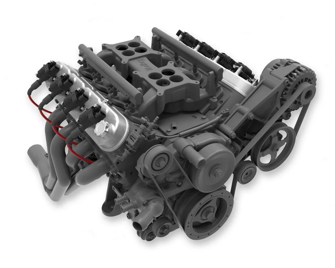 Holley Tall LS Valve Covers w/ Coil Mounting Posts, Cast Aluminum - Natural Cast Finish 241-110 - Side View