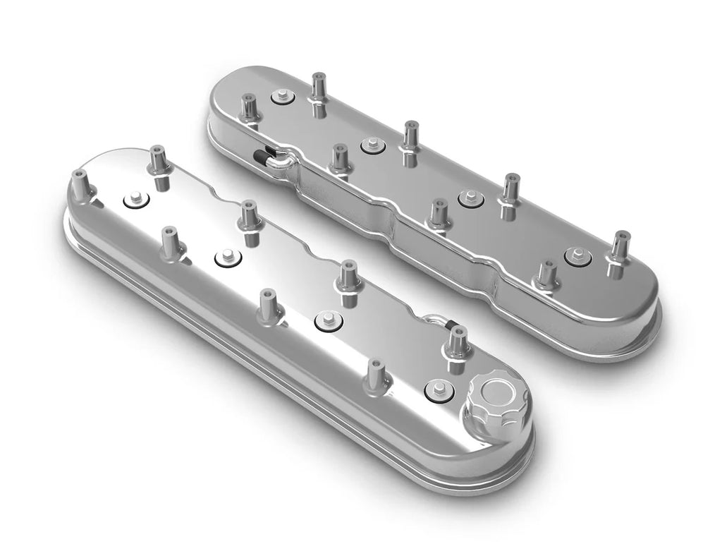 Holley Tall LS Valve Covers w/ Coil Mounting Posts, Cast Aluminum - Polished Finish 241-111 - Main Product View